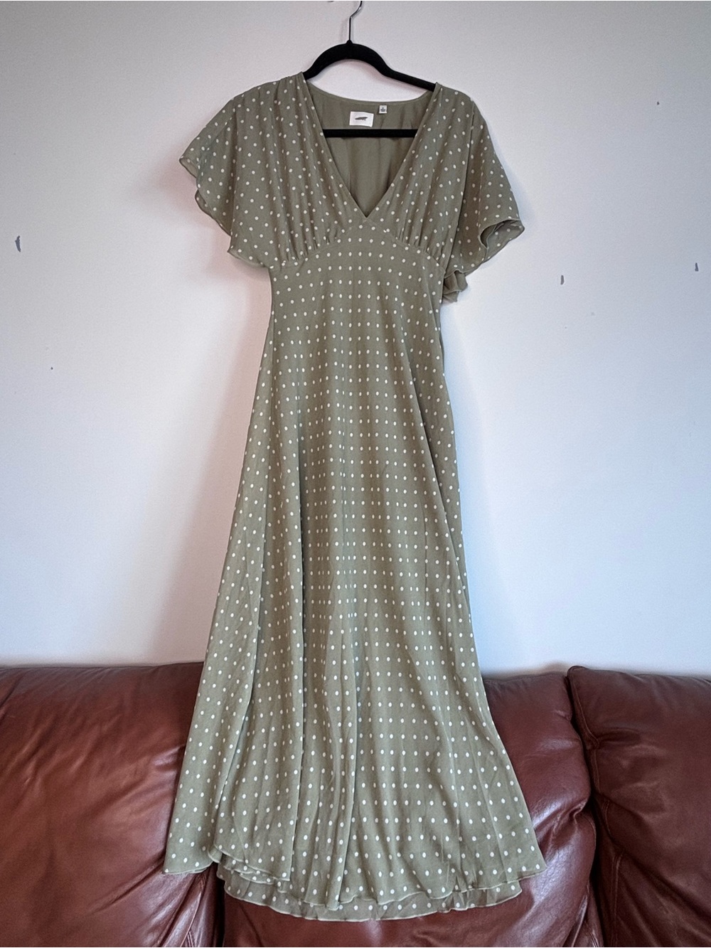 Aritzia Terrace Dress -Women’s Sage Green Polka Dot Maxi Dress - Picture 5 of 5